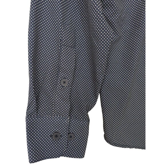 Mizzen Main Leeward Shirt Mens S Trim Fit Blue White Dot Button Up Long Sleeve - Picture 5 of 9